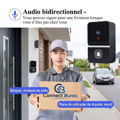 Sonnette sans fil Wi-Fi avec caméra HD extérieure