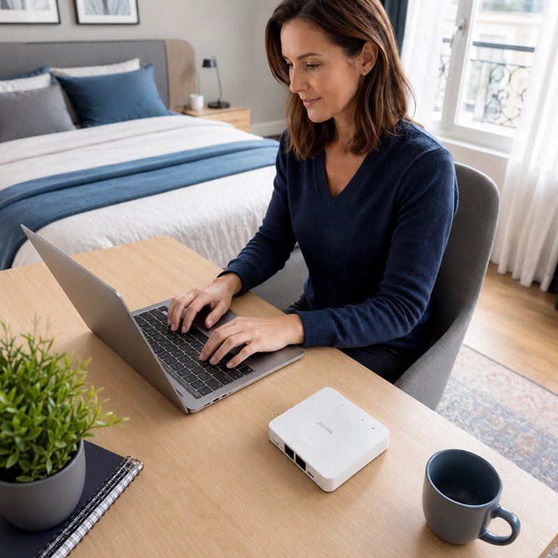 Routeur wifi permettant de télétravailler confortablement n'importe où