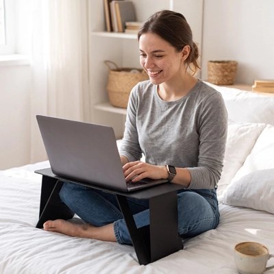 Support ordinateur portable, Confort et productivité du télétravail au lit